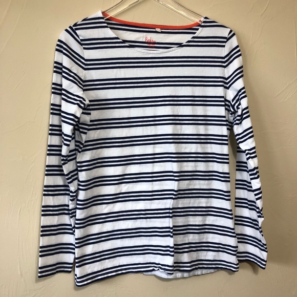 Boden Tops - Boden | Navy Stripe Crewneck Tee